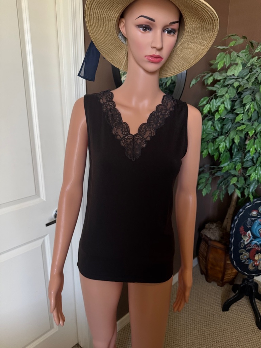 Lauren Ralph Lauren Brown Women's Top with Teal Label